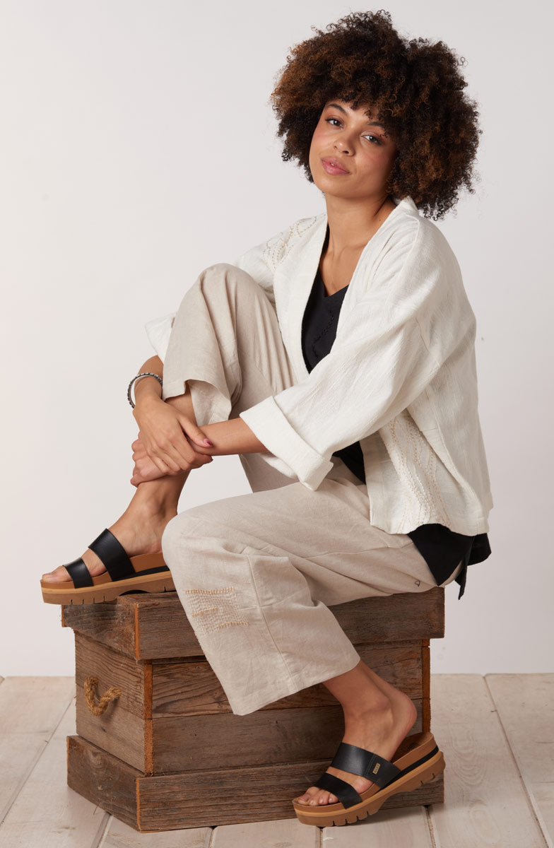 Sikkim Unstructured Boxy Jacket - Soft white