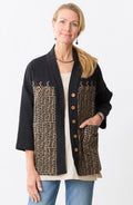 Rupashi Cotton Dobby Gauze Jacket - Cumin/Black