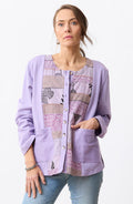 Kabini Upcycled Patchwork Cardigan- Heirloom purple/Chindi