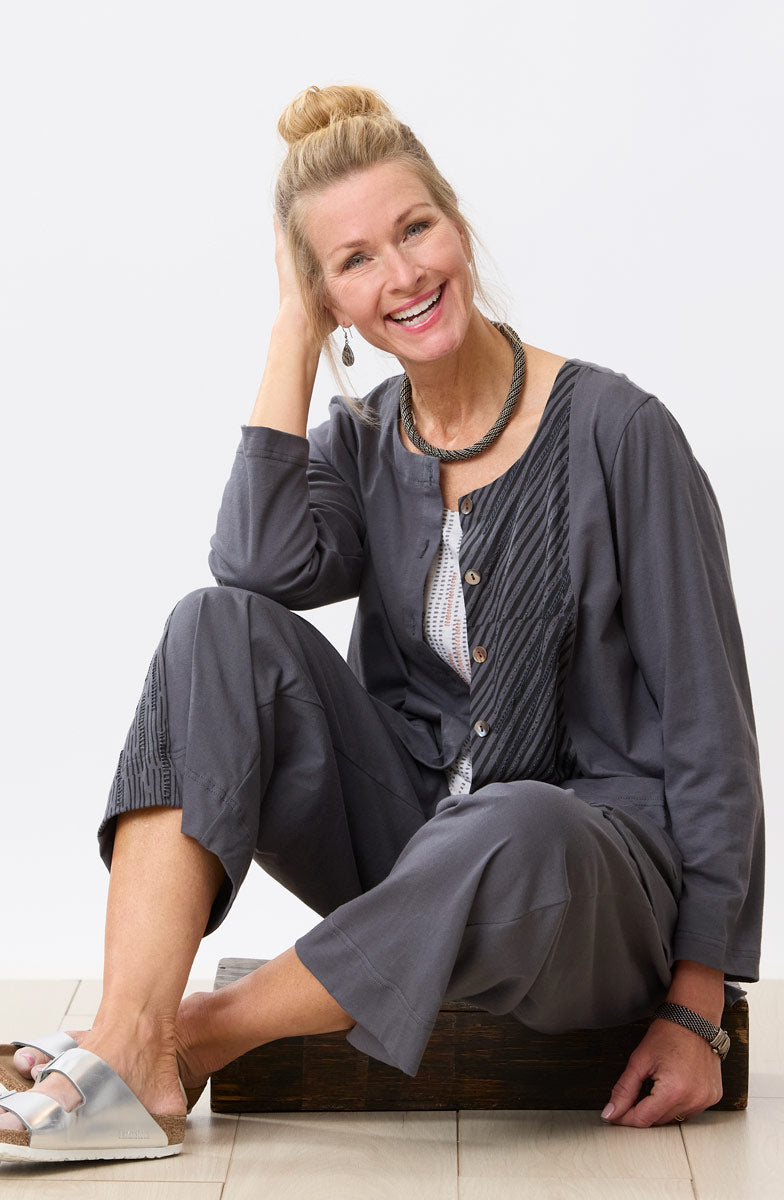 Tulika Long-Sleeve Soft Knit Jacket - Graphite