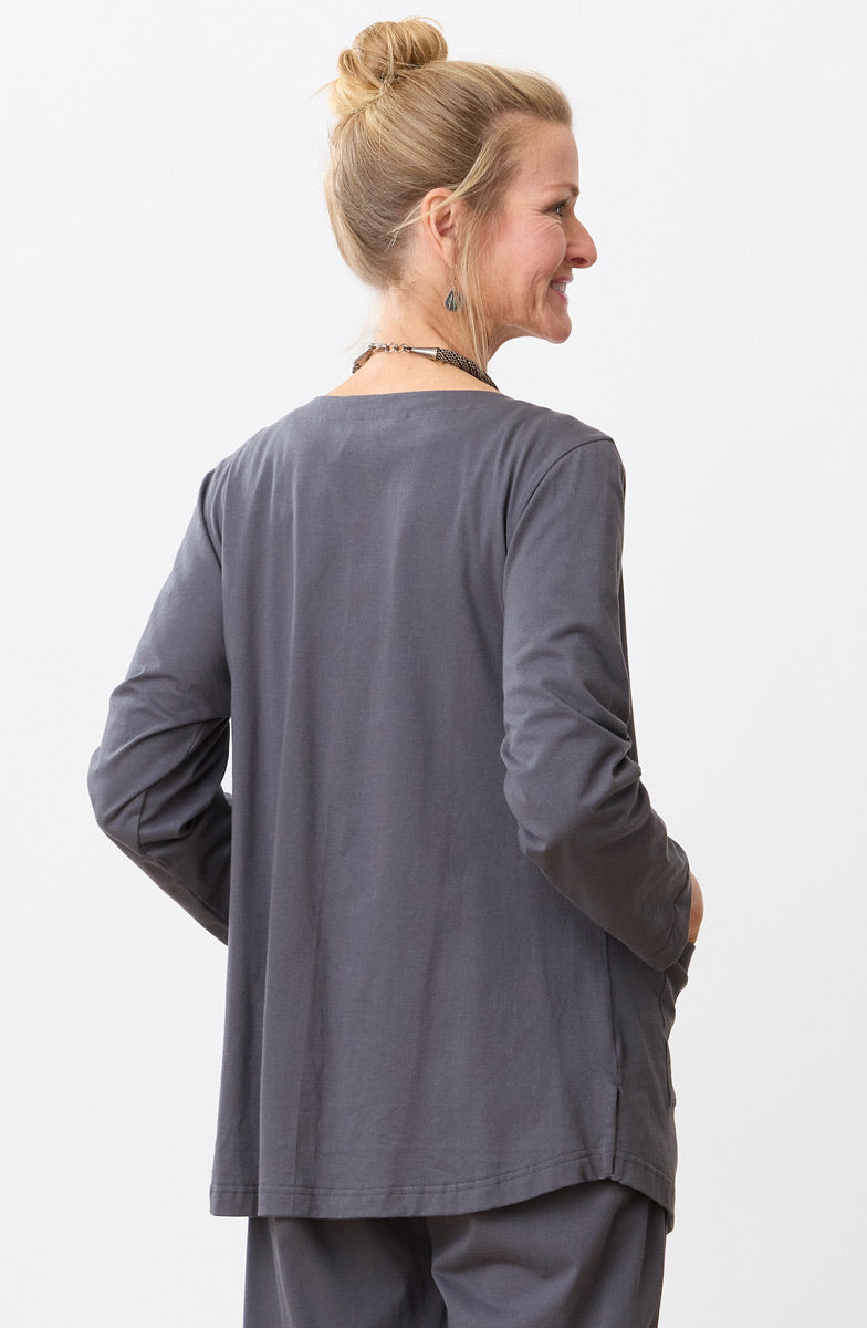 Tulika Long-Sleeve Soft Knit Jacket - Graphite