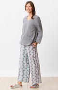 Sangli Double Gauze Wide-Leg Pant - Storm/Multi