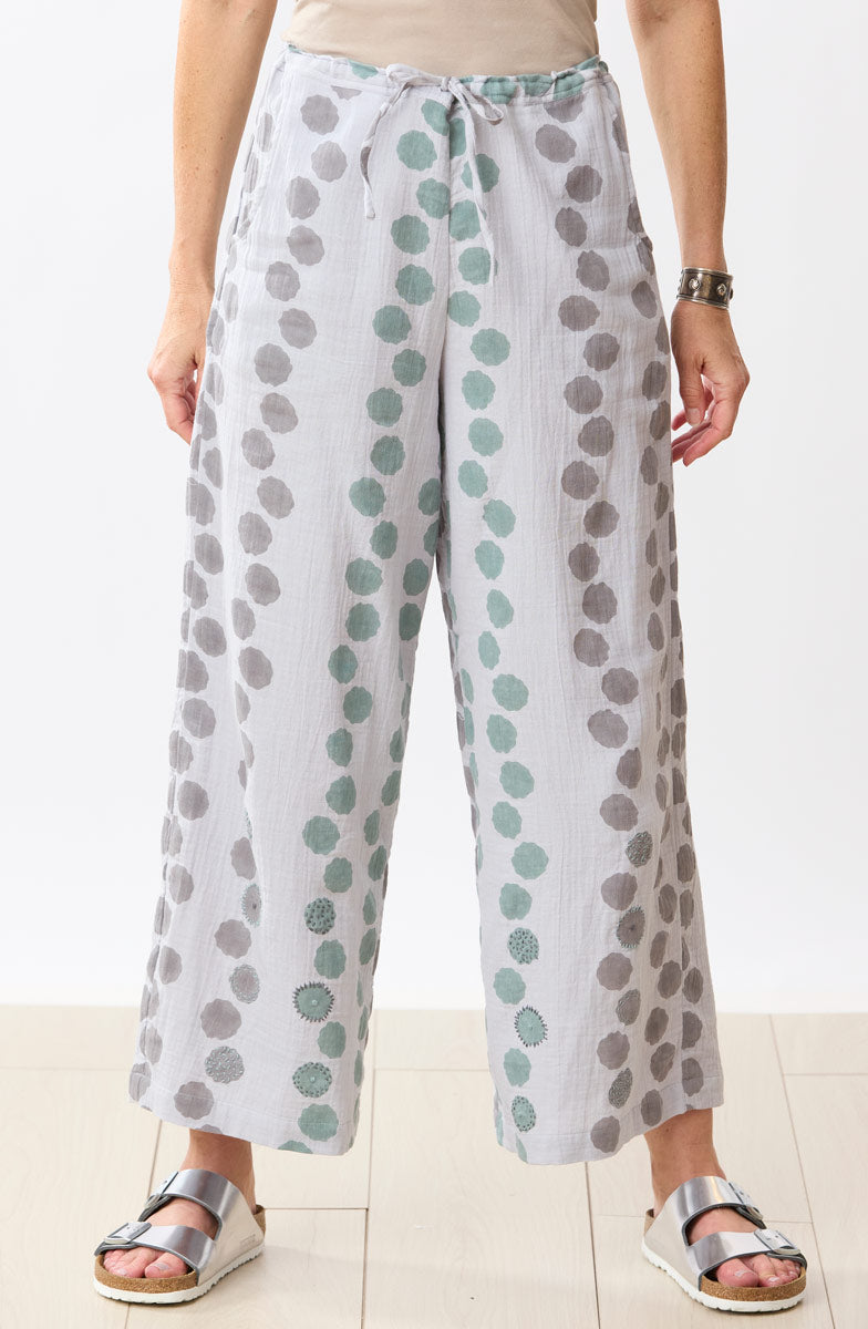 Sangli Double Gauze Wide-Leg Pant - Storm/Multi