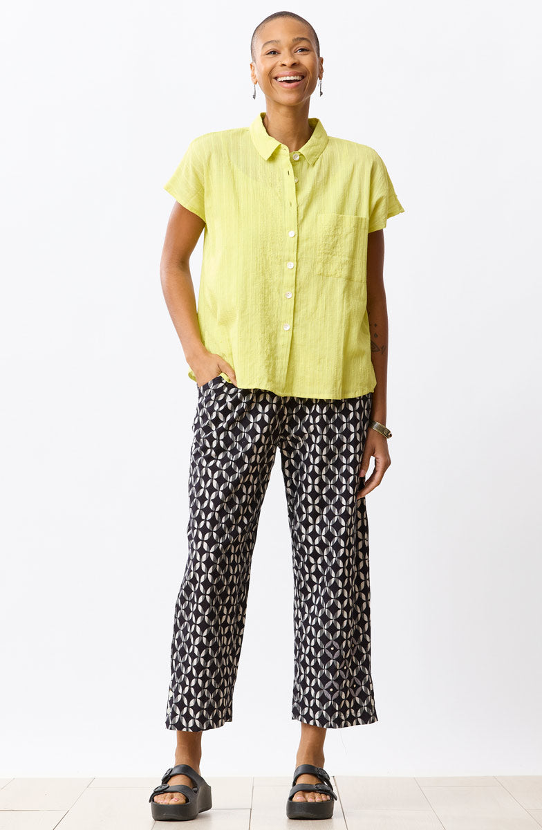 Kesari Pull-On Crop Pant - Black/Natural