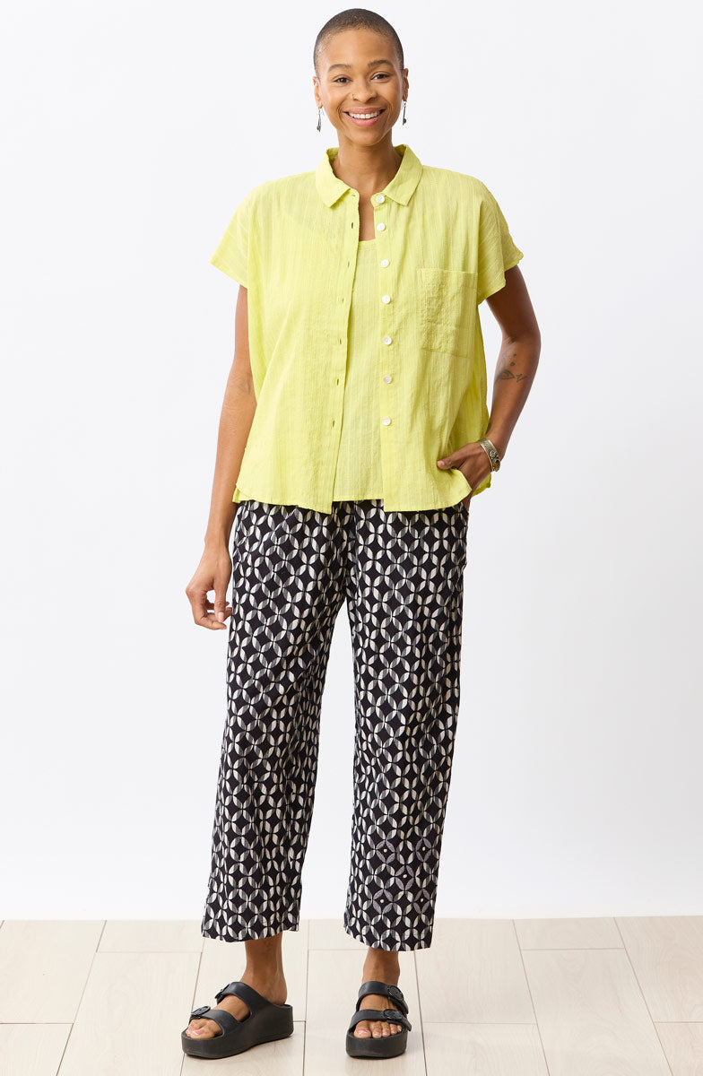 Kesari Pull-On Crop Pant - Black/Natural