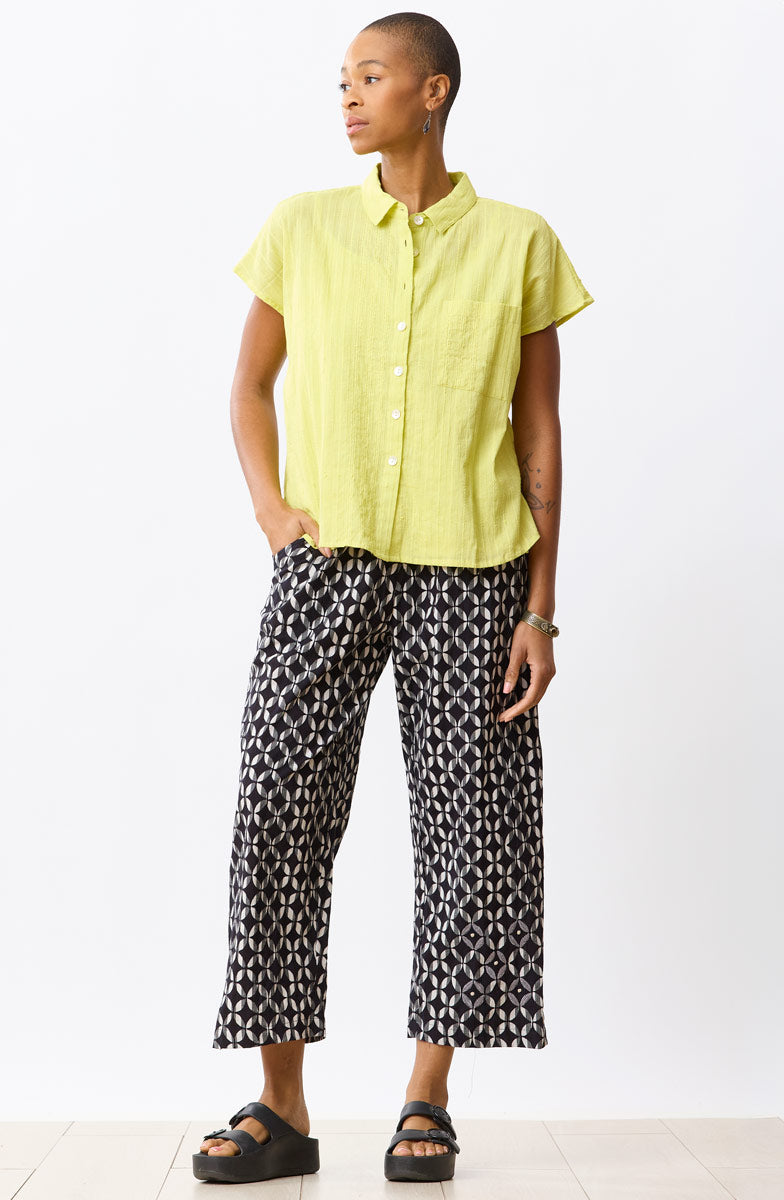 Kesari Pull-On Crop Pant - Black/Natural
