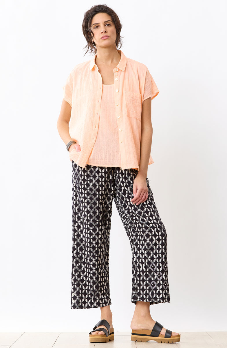 Kesari Pull-On Crop Pant - Black/Natural