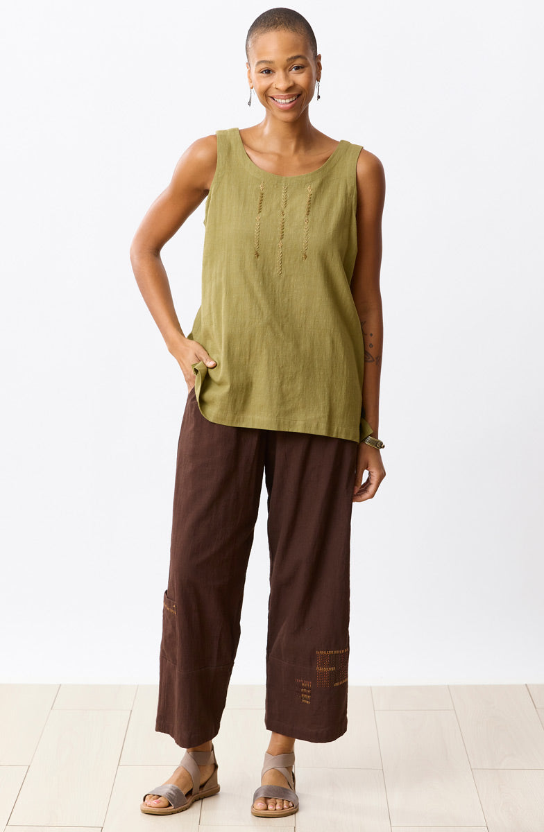Rajkot Slub Cotton Straight Leg Pant
