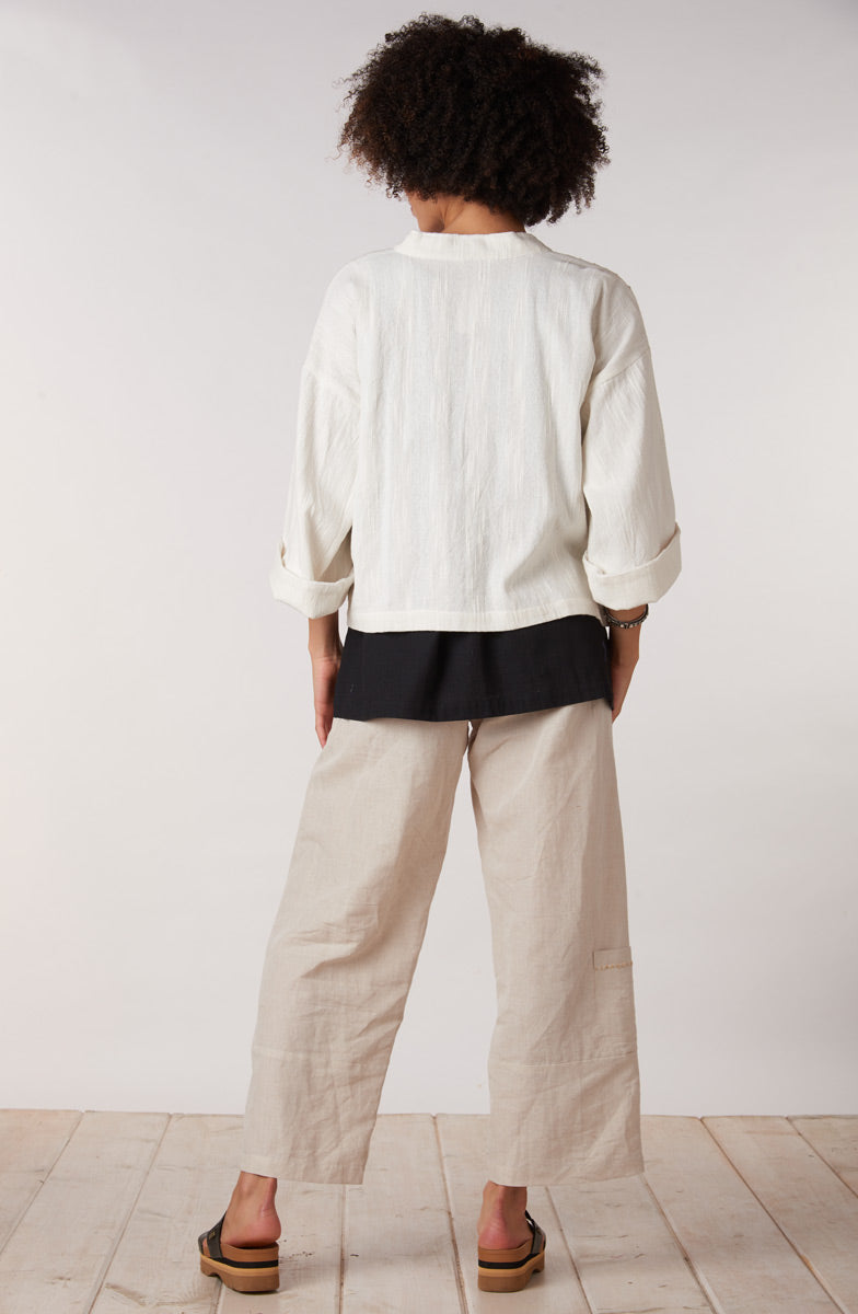 Rajkot Linen Cotton Straight Leg Pant - Flax