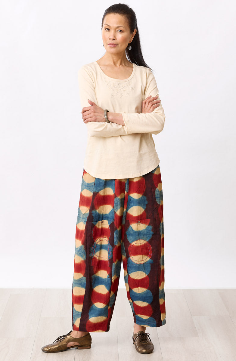 Field Pull-On Lantern-Leg Pant - Indigo/Rust