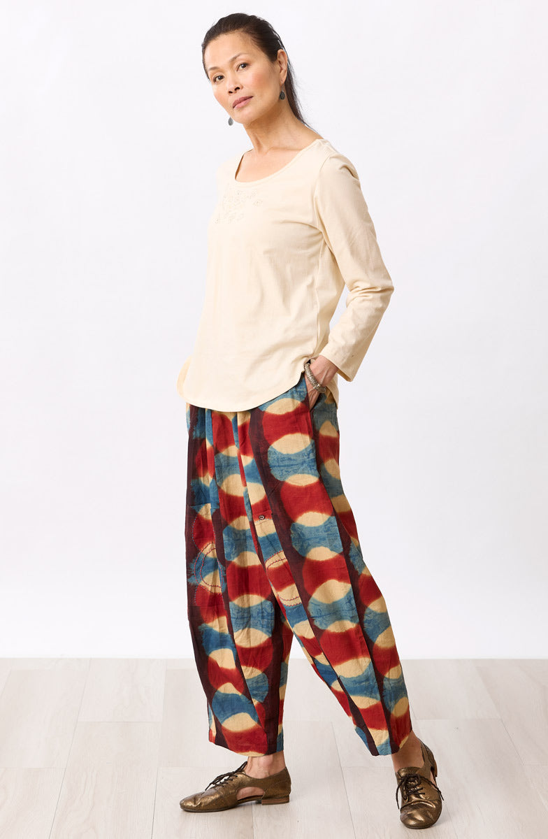 Field Pull-On Lantern-Leg Pant - Indigo/Rust