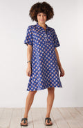 Nirali Pullover A-line Shirtdress - Cobalt/Multi