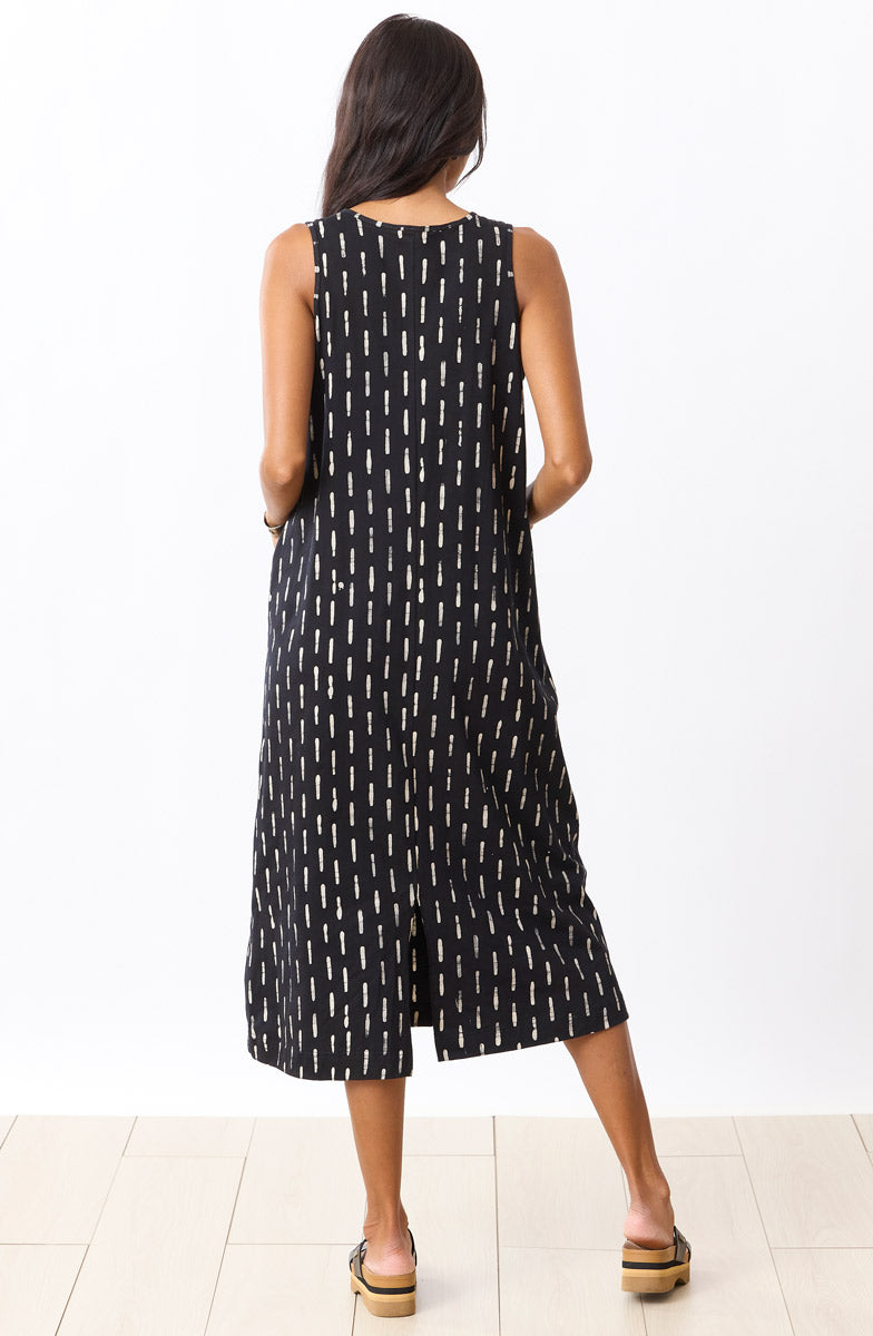 Seema Jersey V-Neck Long Tank Dress - Black