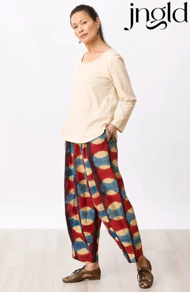 Field Pull-On Lantern-Leg Pant - Indigo/Rust