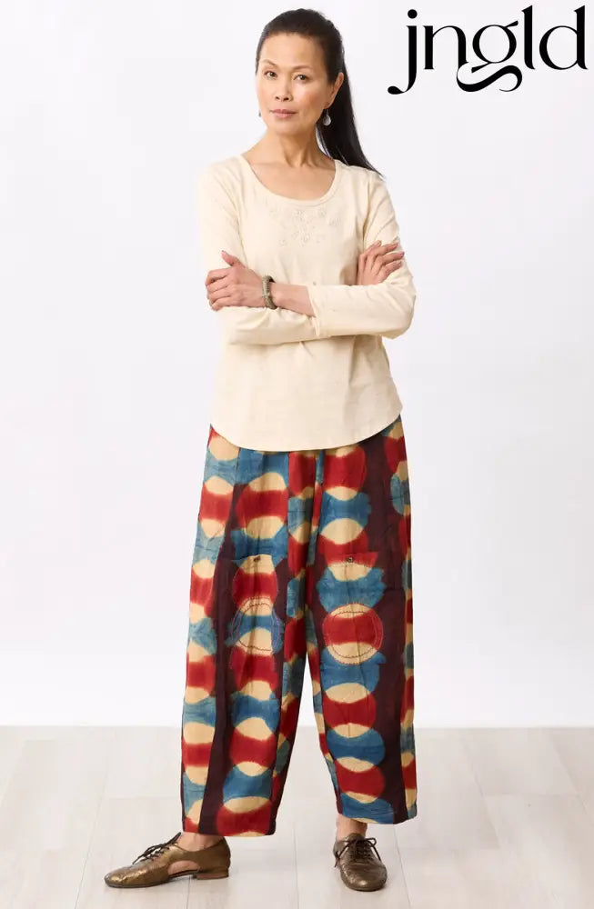 Field Pull-On Lantern-Leg Pant - Indigo/Rust - Indigo/Rust / S-M