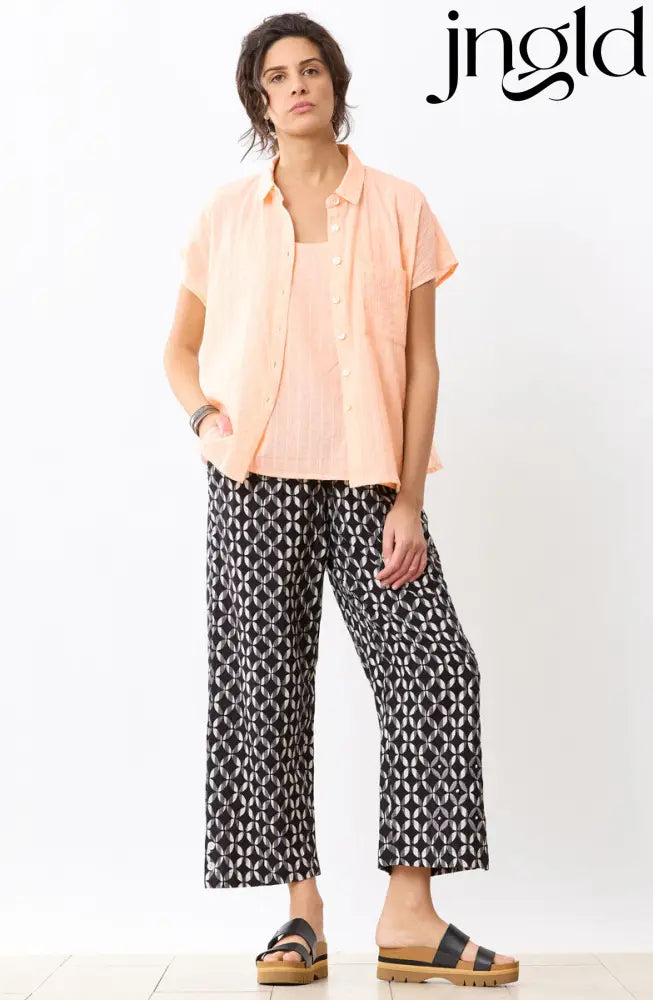 Kesari Pull-On Crop Pant - Black/Natural