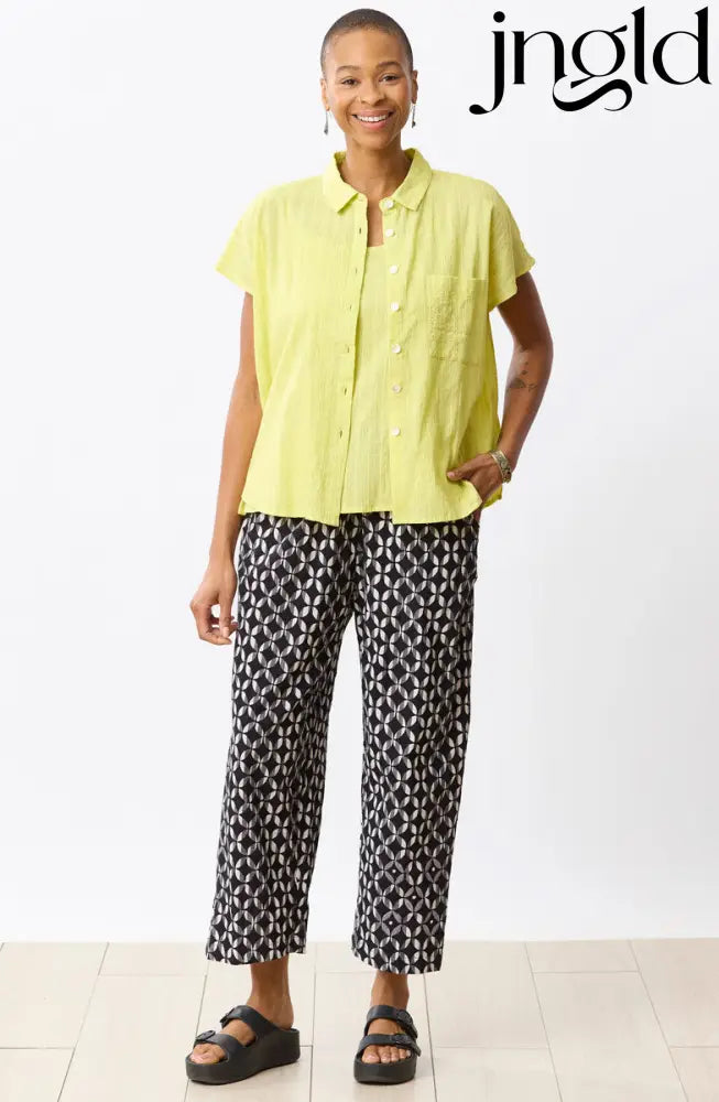 Kesari Pull-On Crop Pant - Black/Natural
