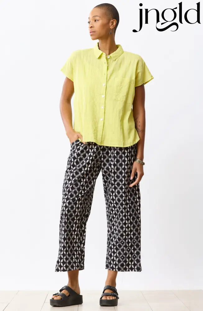 Kesari Pull-On Crop Pant - Black/Natural