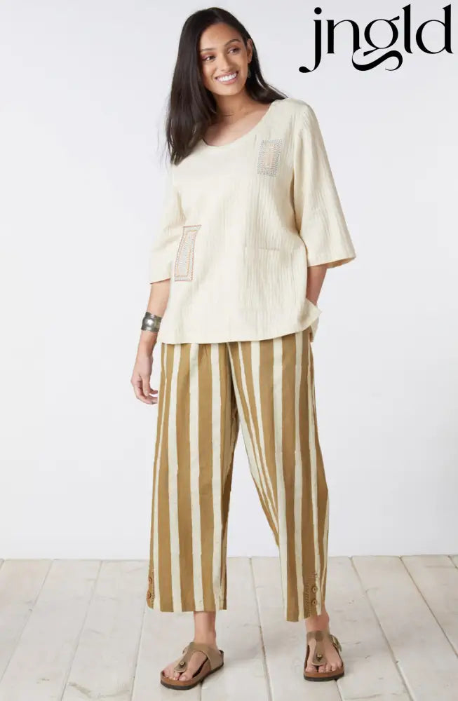 Kesari Pull-On Crop Pant - Straw