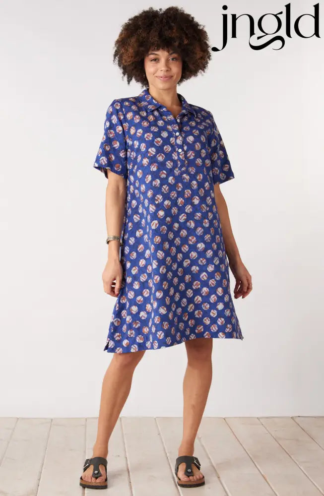 Nirali Pullover A-line Shirtdress - Cobalt/Multi - Cobalt/Multi / PS (6-8)