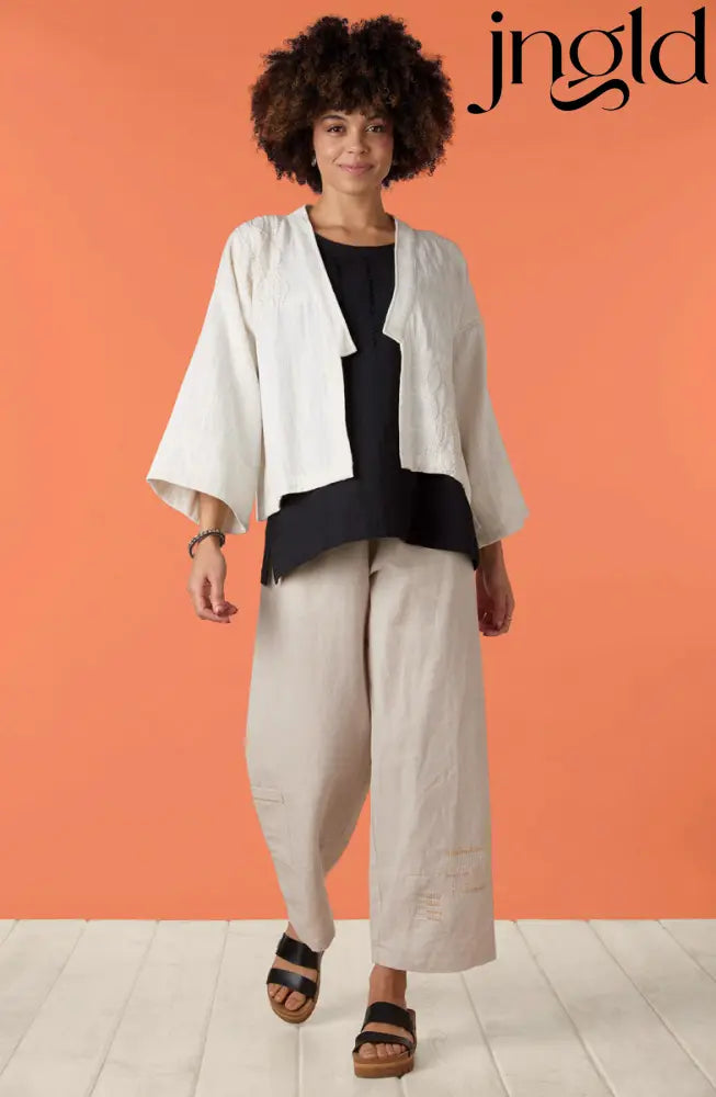 Rajkot Linen Cotton Straight Leg Pant - Flax