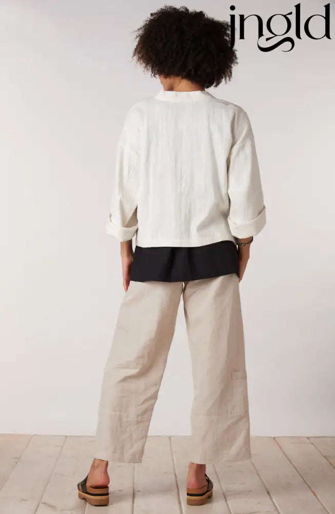 Rajkot Linen Cotton Straight Leg Pant - Flax