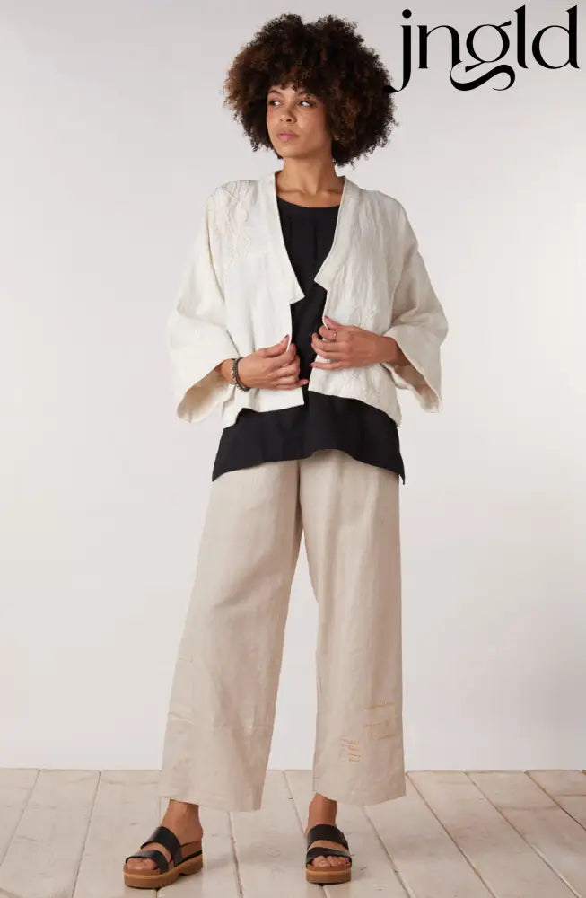 Rajkot Linen Cotton Straight Leg Pant - Flax - Flax / S (6-8)