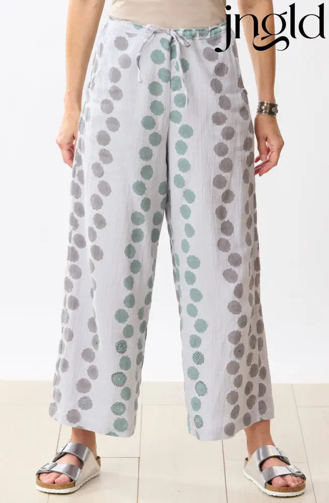 Sangli Double Gauze Wide-Leg Pant - Storm/Multi