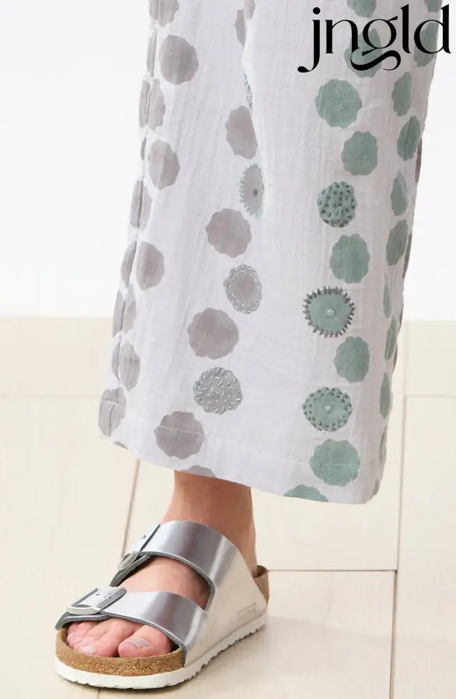 Sangli Double Gauze Wide-Leg Pant - Storm/Multi