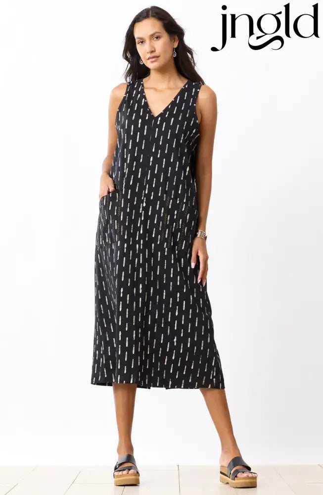Seema Jersey V-Neck Long Tank Dress - Black - Black / XS (2-4)