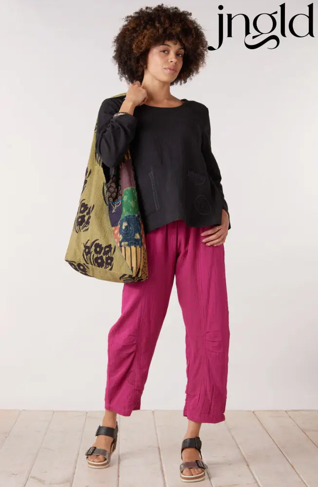 Subhi Double Gauze Tapered-Leg Pant - Fuchsia / S (6-8)