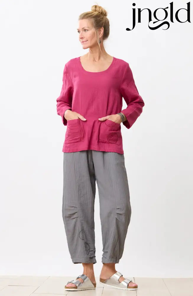 Subhi Double Gauze Tapered-Leg Pant - Storm / S (6-8)