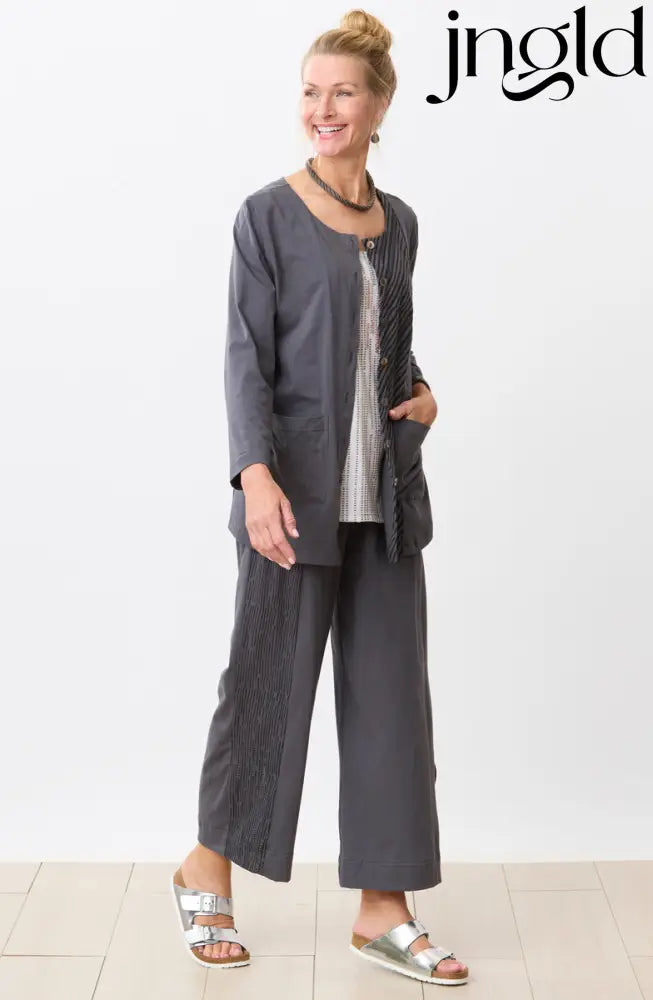 Tulika Long-Sleeve Soft Knit Jacket - Graphite