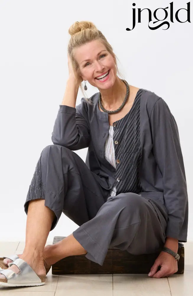 Tulika Long-Sleeve Soft Knit Jacket - Graphite